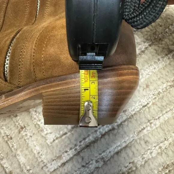 Free People Rue Brown Suede Slouch Western Boots Knee High EU 38 US 8 NWOB - Picture 12 of 14